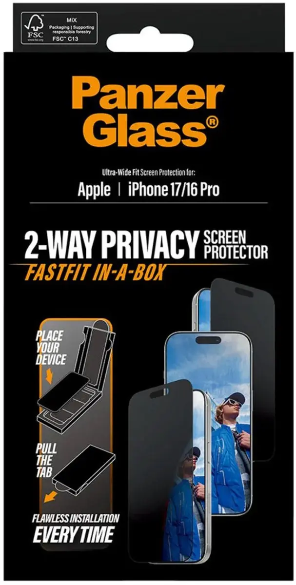 PanzerGlass PG66280 Screenprotector iPhone 17 Pro - Zwart