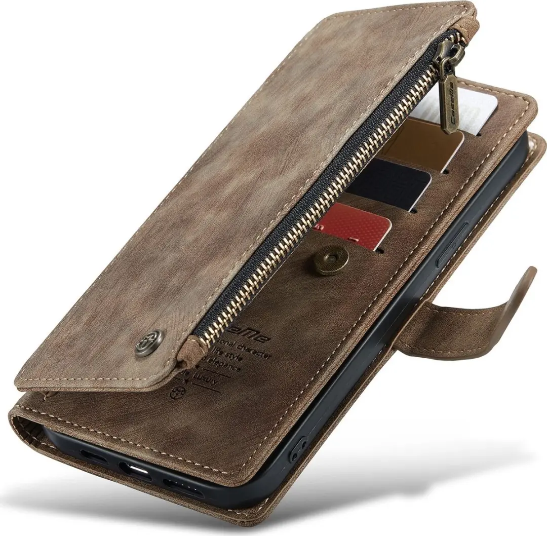 Caseme iPhone Billfold Lederen Hoes - 13 Kaartvakken - Bruin