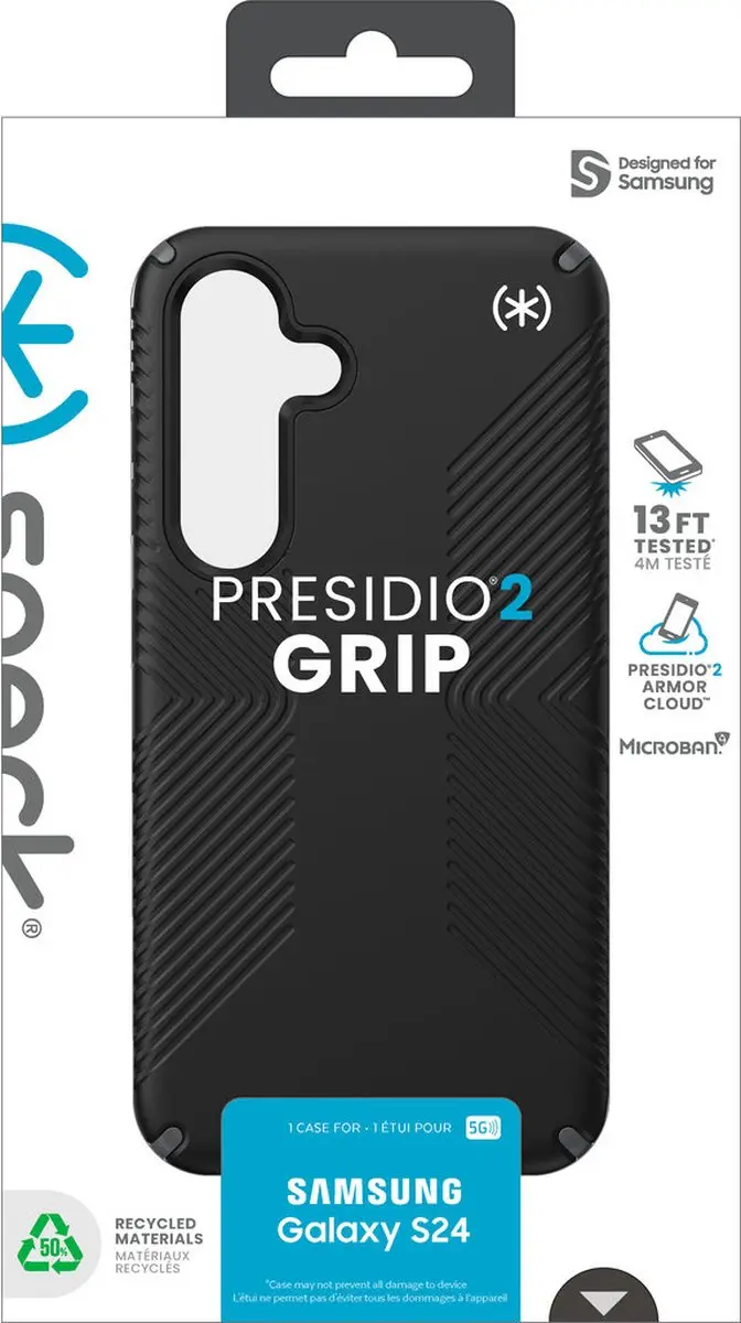 Speck Presidio2 Grip 150613-3205 Hoesje - Samsung Galaxy S24 - Zwart