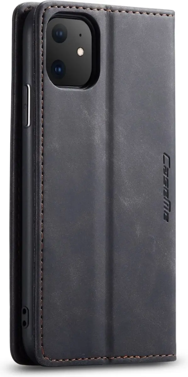 Caseme iPhone 11 Bookcase Hoesje - Kunstleder - 2 Pasjes - Zwart - afbeelding 2 van 6