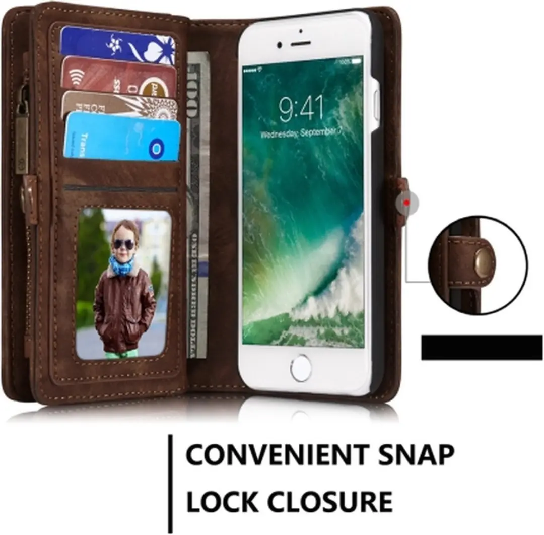 Caseme 008 Telefoonhoesje iPhone SE (2022) - Bookcase Portemonnee Bruin