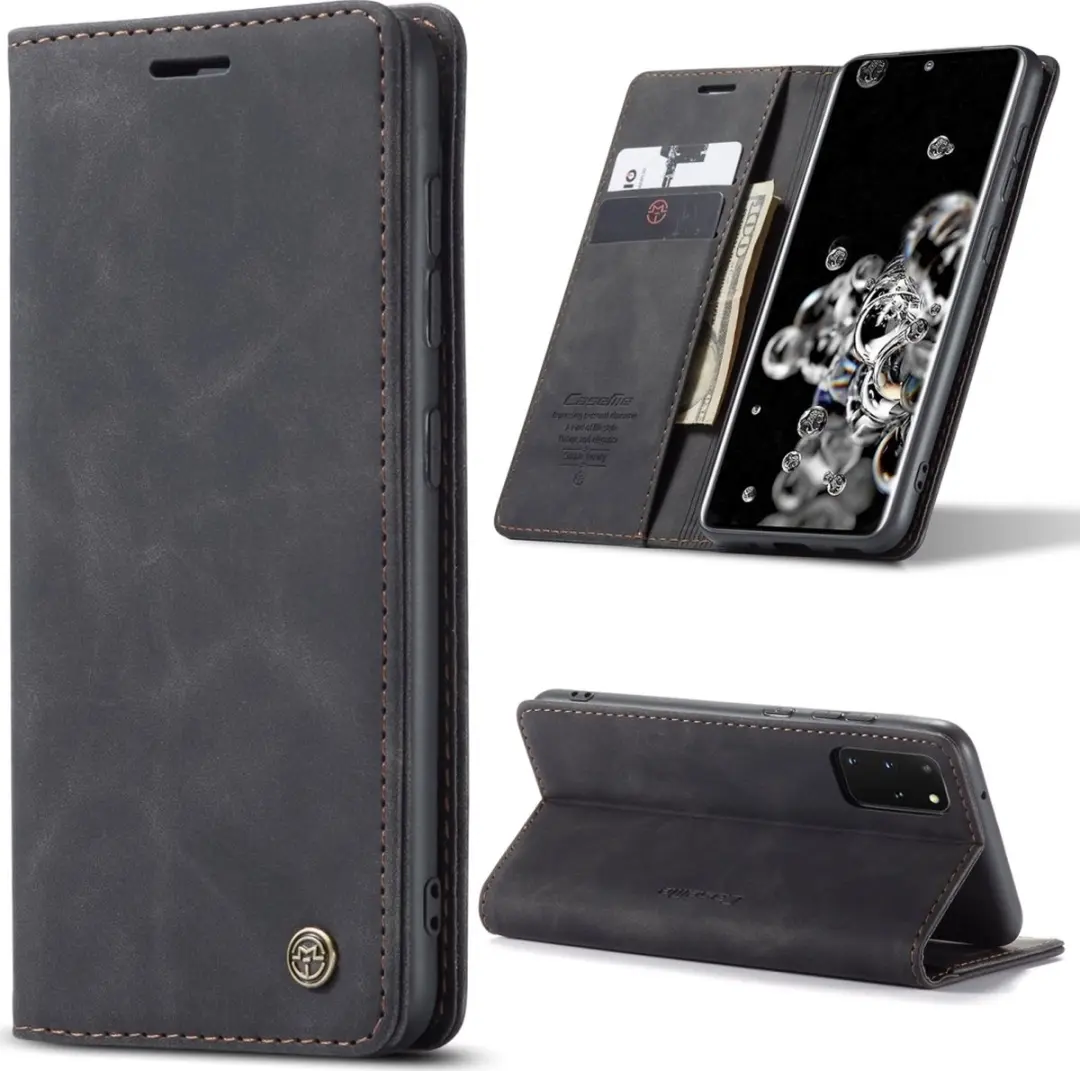 Caseme 013 Bookcase Portemonneehoesje Samsung Galaxy S20 Plus - 2 Pasjes - Zwart - afbeelding 6 van 6