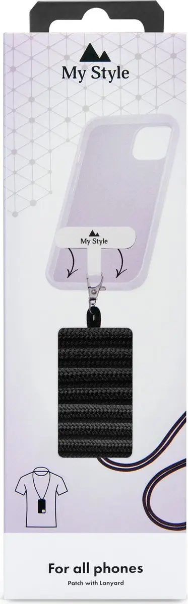 My Style Universeel Telefoonkoord Verstelbaar - Zwart