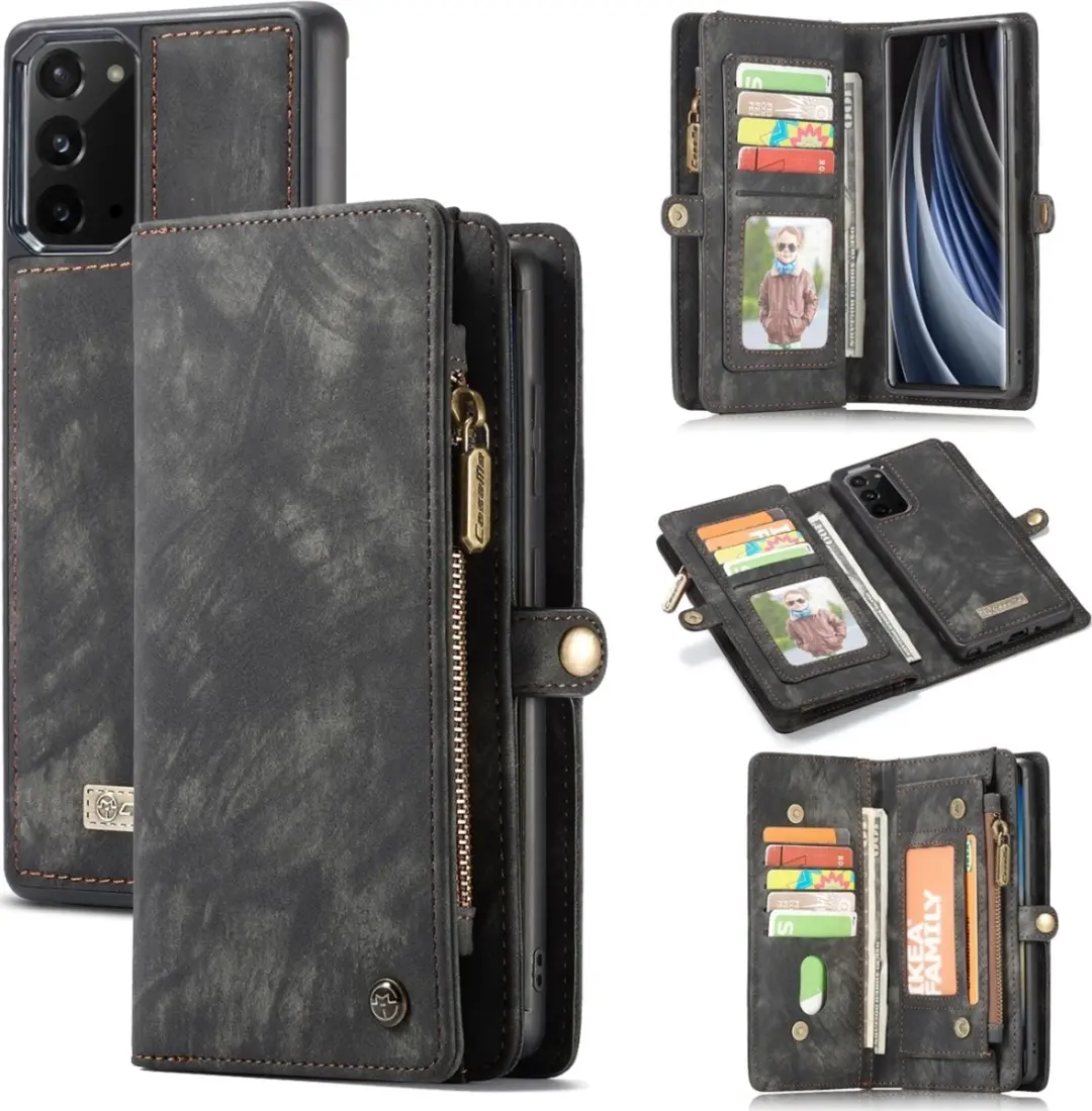 Caseme 008 Telefoonhoesje Samsung Galaxy Note 20 - 2in1 Bookcase Portemonnee - 8 Pasjes - Zwart