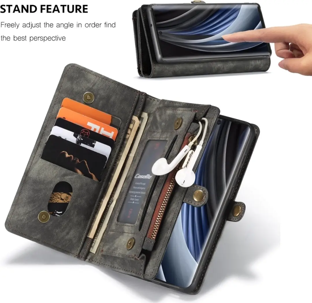 Caseme 008 Telefoonhoesje Samsung Galaxy Note 20 - 2in1 Bookcase Portemonnee - 8 Pasjes - Zwart