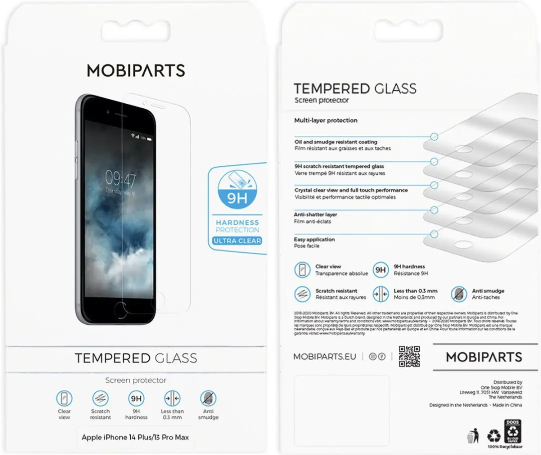 Mobiparts iPhone 14 Plus Glazen Screenprotector - 1 Stuk