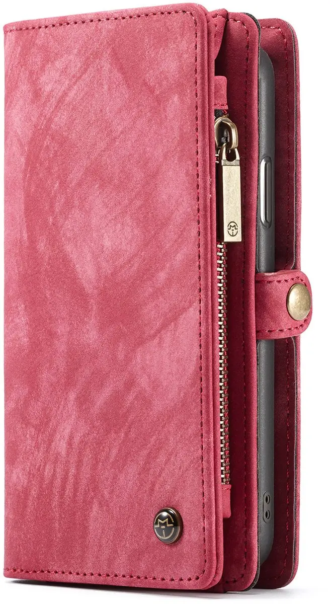 Caseme Luxury Wallet Case Rood iPhone Xs - 8 Pasjes - MPN 546654