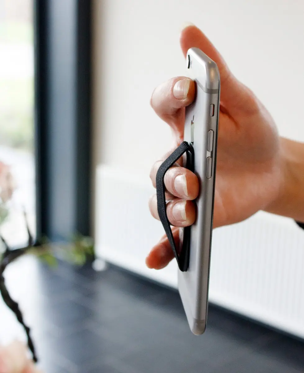 Mobiparts Elastische Grip Houder - Zwart