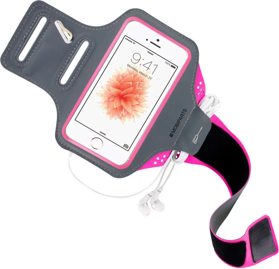 Mobiparts Hardlooparmband iPhone 5/5s/SE - Roze - MP-SACF-IP5-03