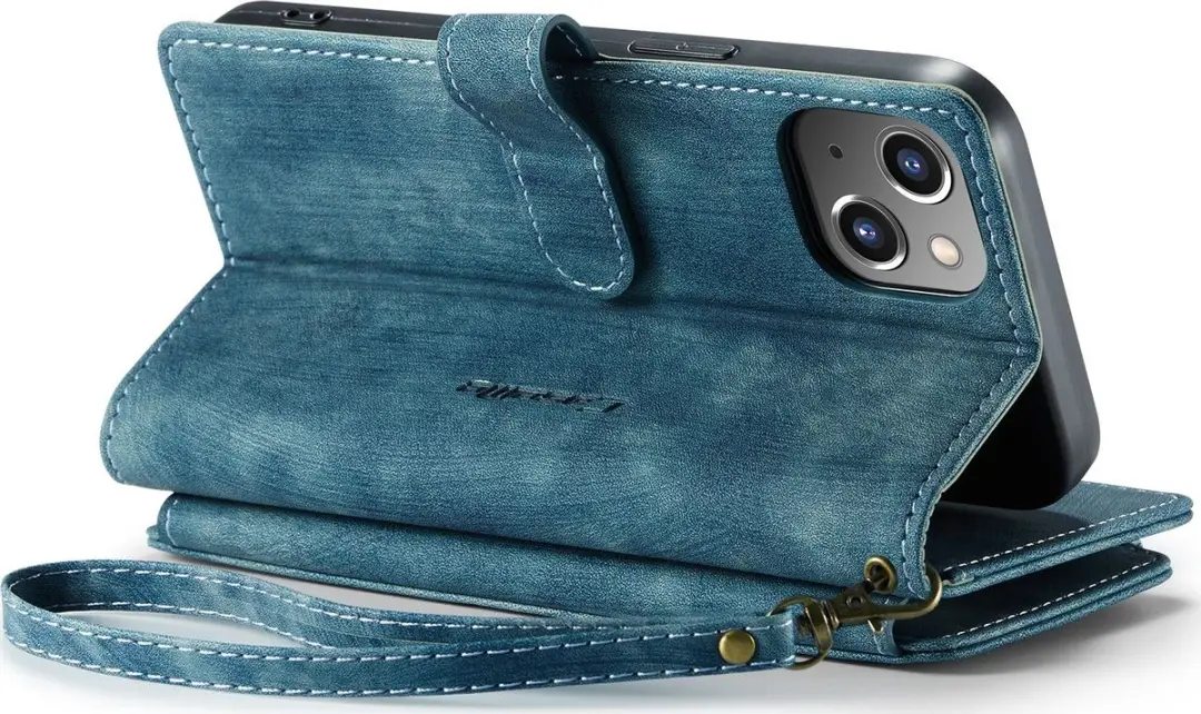 Caseme C30 Bookcase Portemonnee iPhone 14 Plus - 10 Pasjes - Blauw