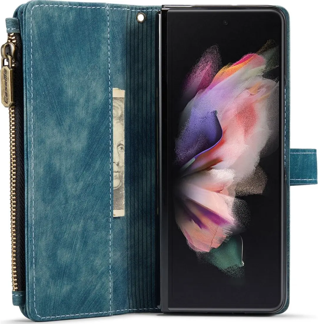 Caseme C30 Bookcase Portemonnee - Samsung Galaxy Z Fold 4 - Blauw