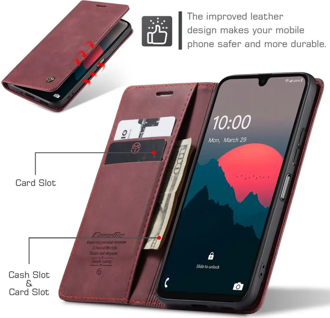 Caseme 013 Bookcase Portemonneehoesje Samsung Galaxy A16 - Rood