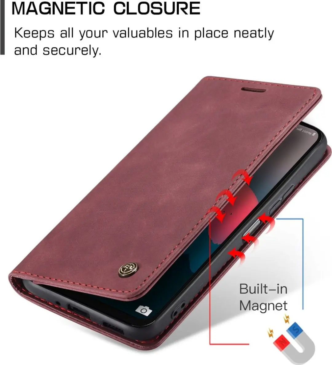 Caseme 013 Bookcase Portemonneehoesje Samsung Galaxy A16 - Rood