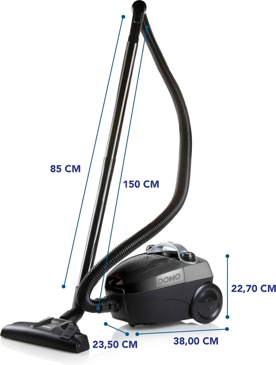 Domo DO1033S Stofzuiger met zak - 450W - 1,5L - Zwart