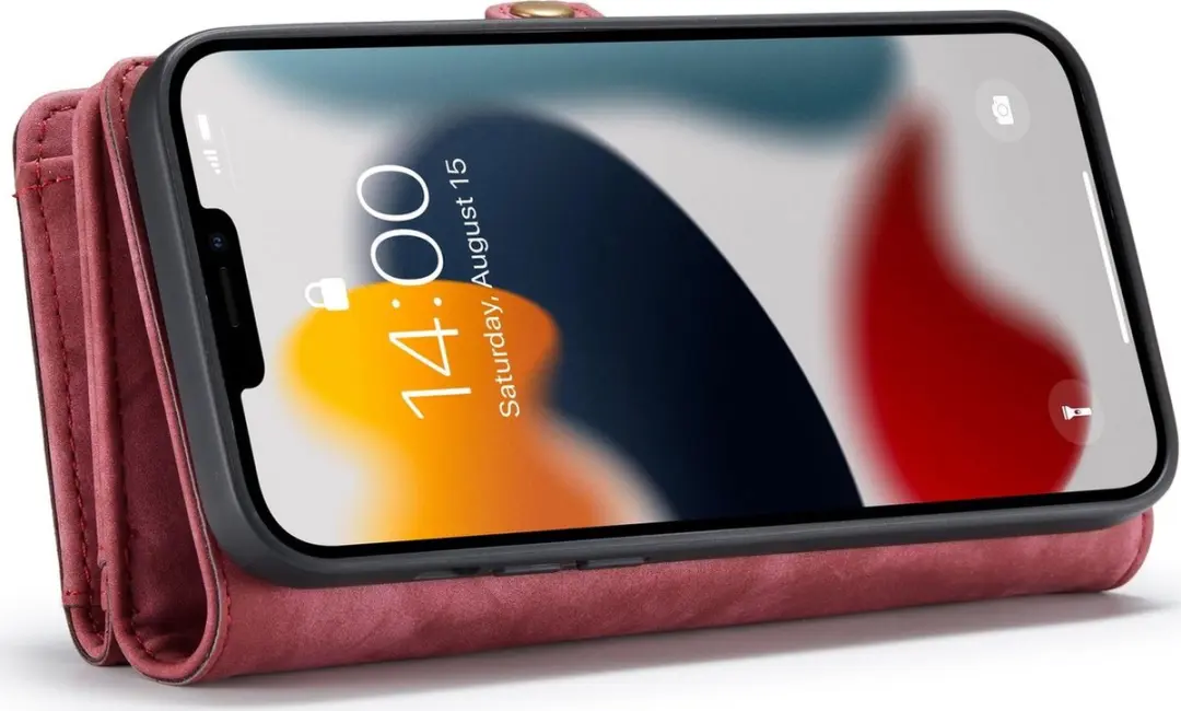 Caseme Luxe Wallet 2in1 Bookcase iPhone 13 Pro 614532 - Rood - afbeelding 6 van 6