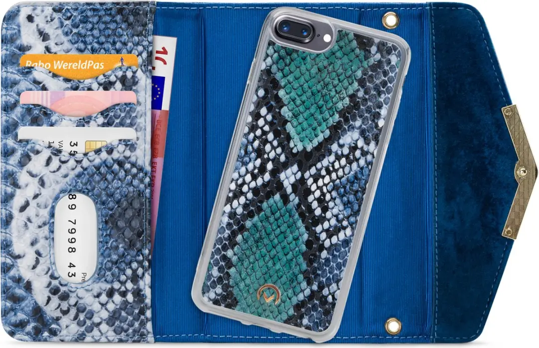 Mobilize Gelly Velvet iPhone 8 Plus Hoesje - Royal Blue Snake