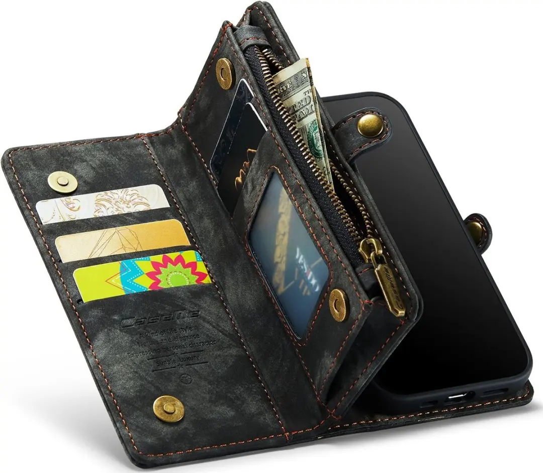 Caseme 008 Telefoonhoesje iPhone 7 Plus - 2in1 Bookcase Zwart