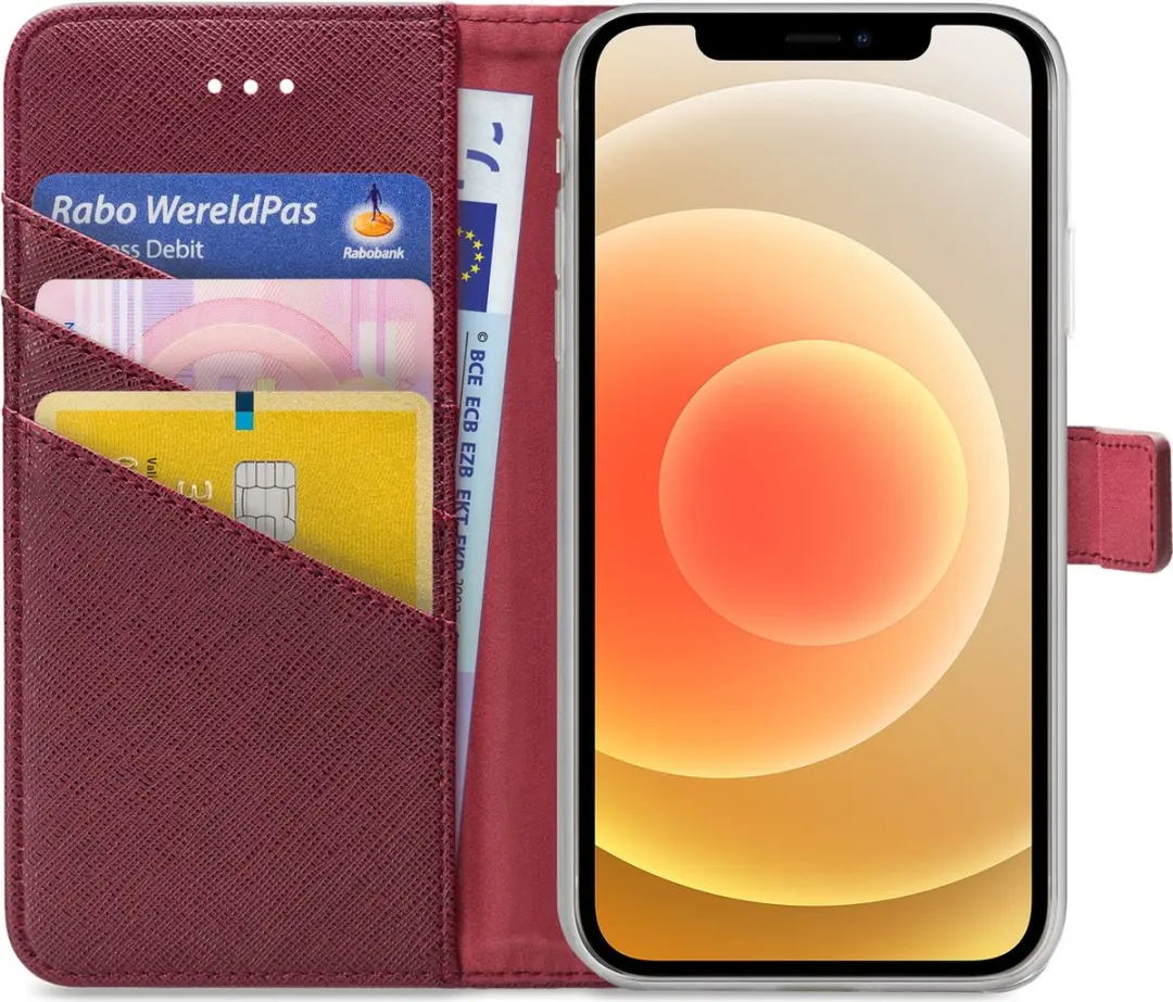 My Style MSFWLT1196 Telefoonhoesje iPhone 12 Pro - Bordeaux Rood