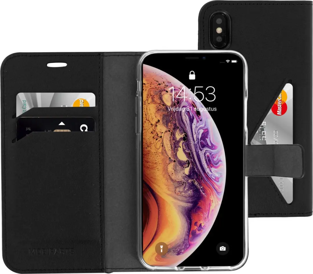 Mobiparts MP-80765 Telefoonhoesje iPhone XS - Portemonnee Zwart