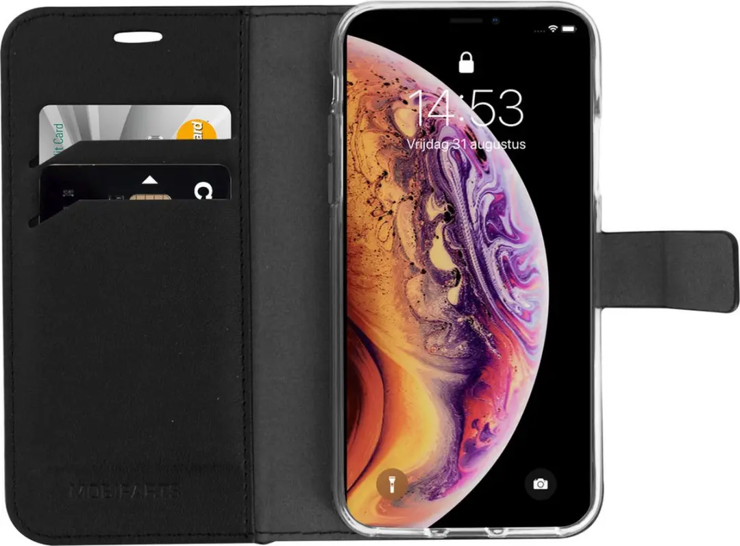 Mobiparts MP-80765 Telefoonhoesje iPhone XS - Portemonnee Zwart