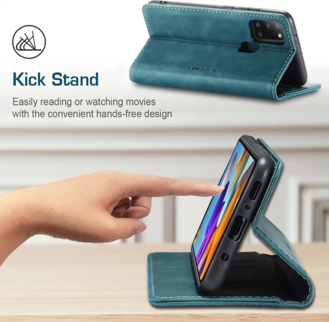 Caseme Samsung Galaxy A21s Bookcase Hoesje - Kunstleder - Blauw - 577787