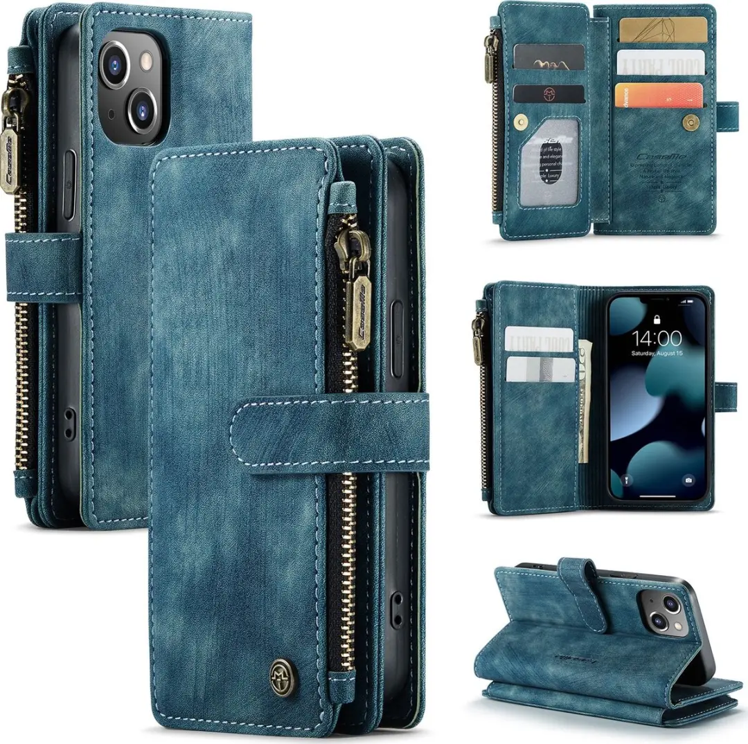CaseMe iPhone Billfold 614522 - 13 Card Slots - Blauw