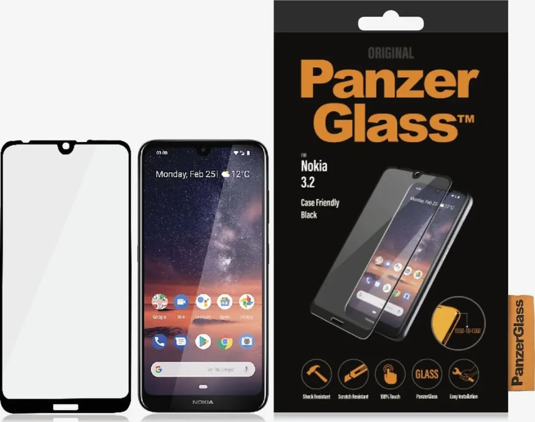 PanzerGlass PZ-6775 Screenprotector Nokia 3.2 - Zwart