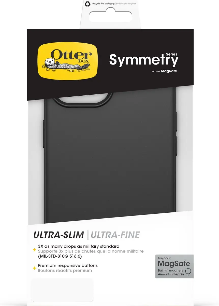 OtterBox Symmetry Plus iPhone 15 MagSafe Hoesje - Zwart