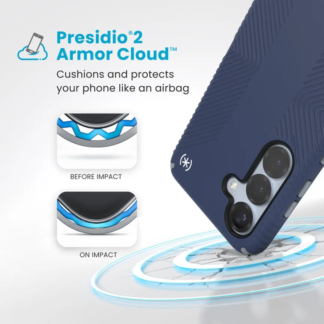 Speck Presidio2 Grip 150867-3206 Hoesje - Samsung Galaxy S24/S25 - Blauw