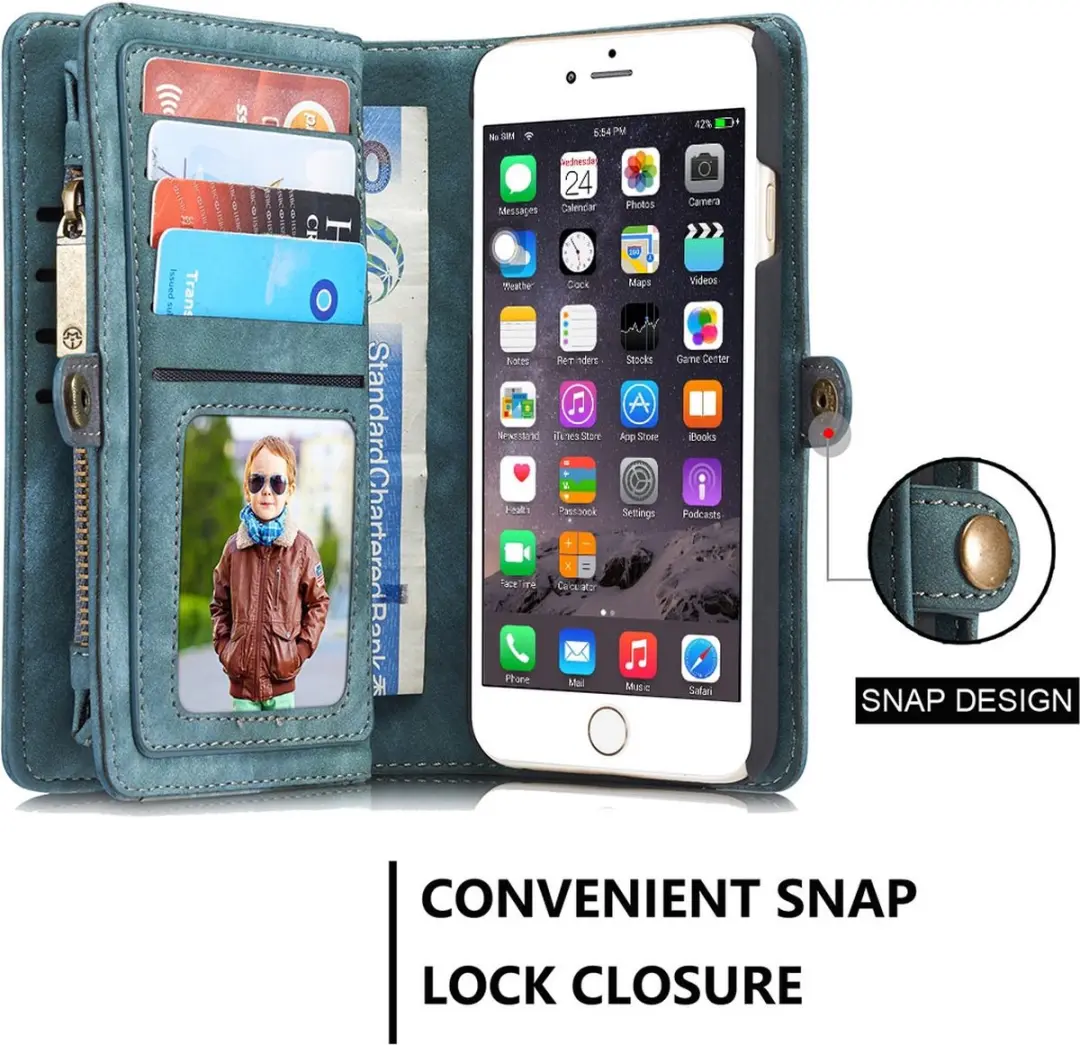Caseme 008 Telefoonhoesje iPhone 6/6s - 8 Pasjes Groen - afbeelding 6 van 6