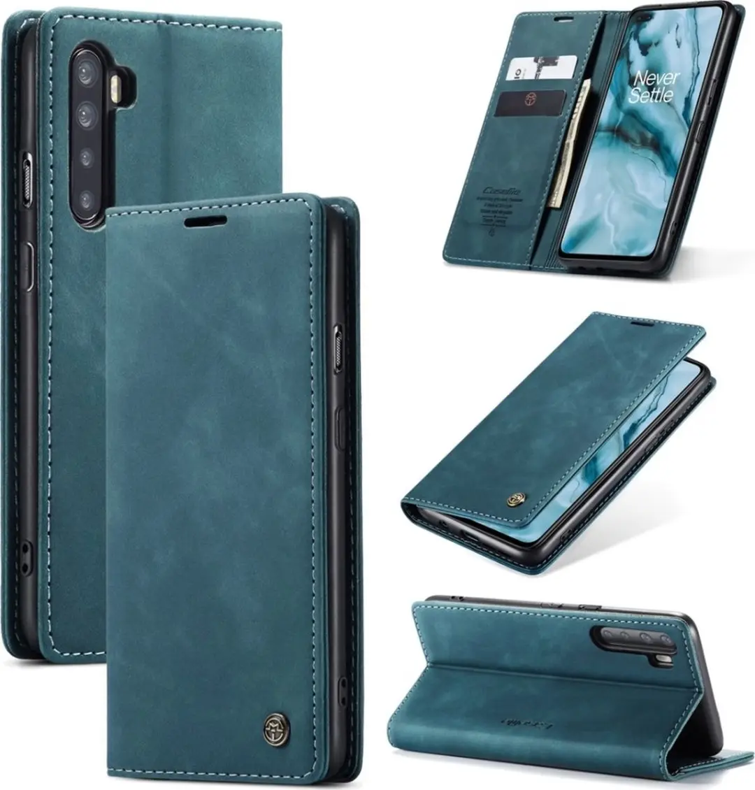 Caseme 013 Bookcase Portemonnee - 2 Pasjes - OnePlus Nord - Blauw