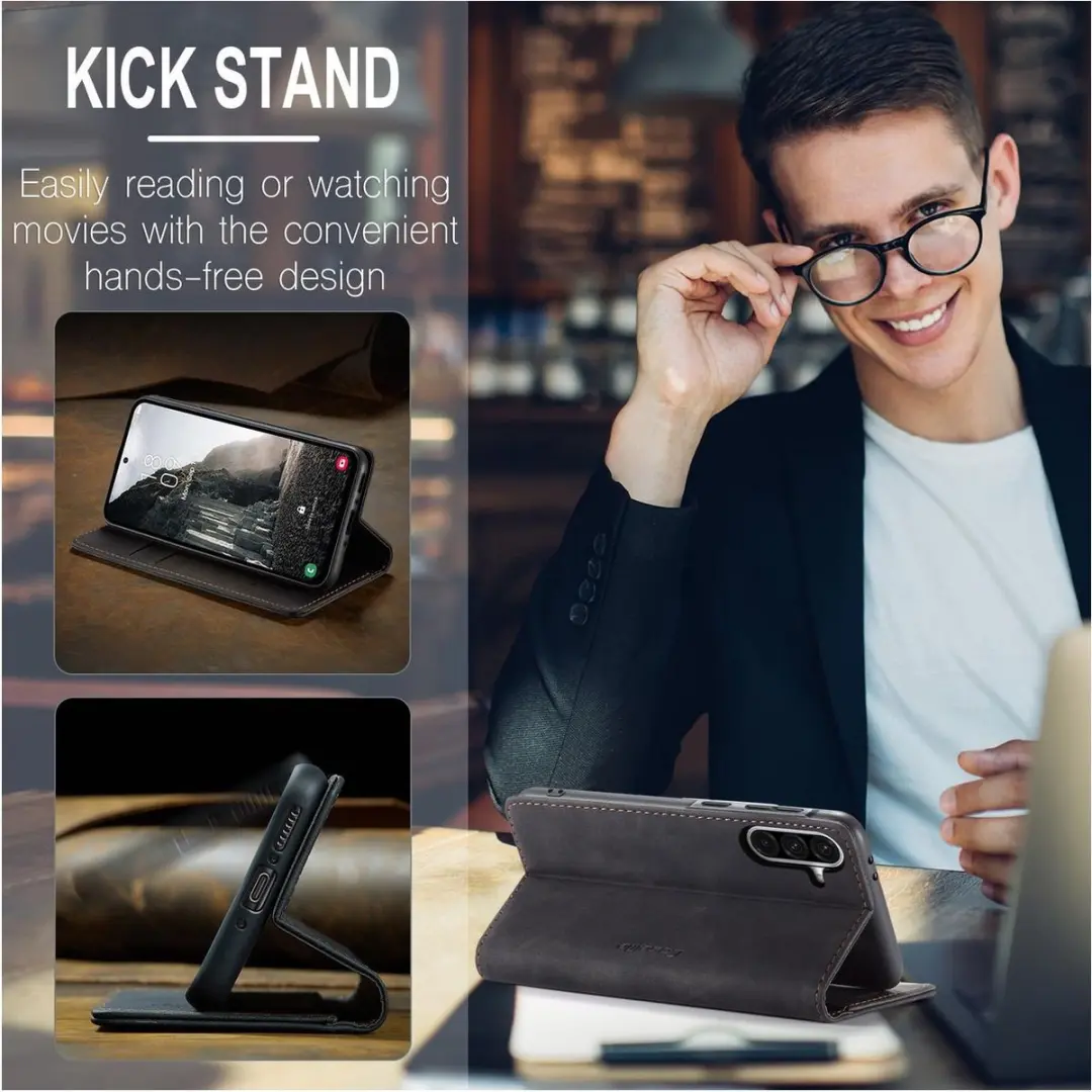 Caseme 013 Bookcase Portemonneehoesje Samsung Galaxy A56 - Zwart