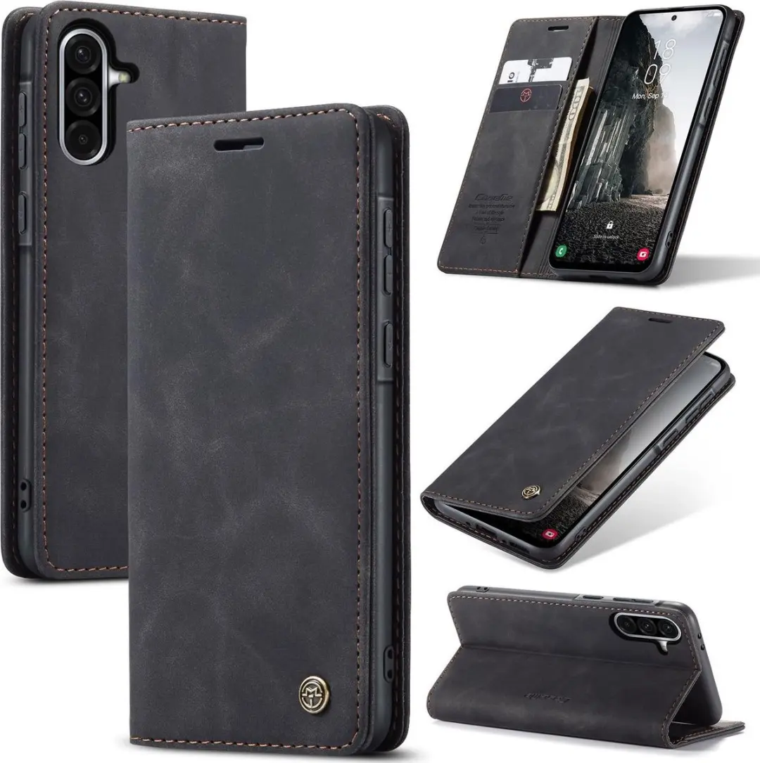 Caseme 013 Bookcase Portemonneehoesje Samsung Galaxy A56 - Zwart