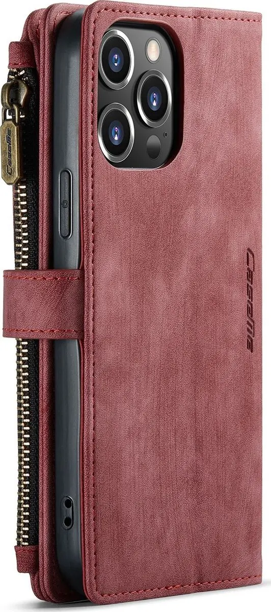 Caseme iPhone 13 Pro Telefoonhoesje 2in1 Bookcase - Rood