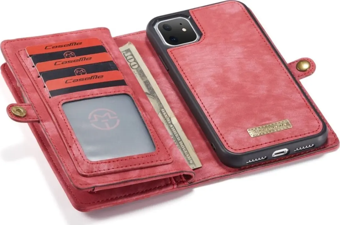 Caseme Luxury Wallet Case Apple iPhone 11 - Rood - 8 Pasjes - MPN 564381