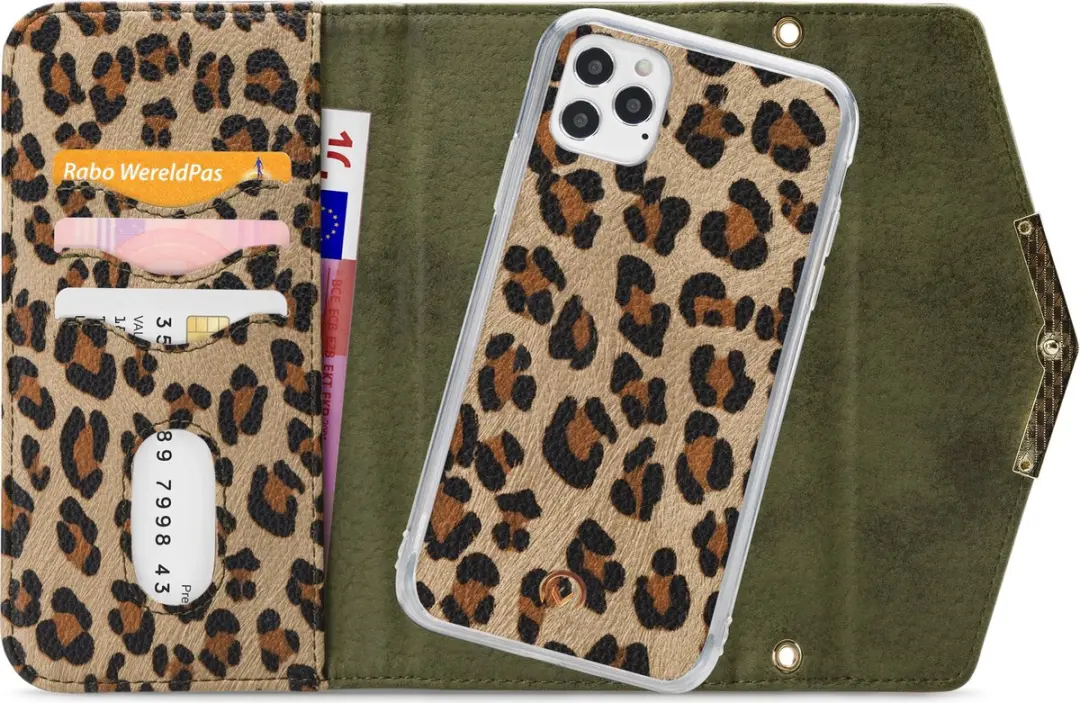 Mobilize Gelly Telefoonhoesje iPhone 12 Pro - 2in1 Clutch - Leopard