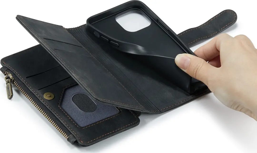 Caseme iPhone Billfold Lederen Hoes - 13 Kaartvakken - Brown - afbeelding 6 van 6