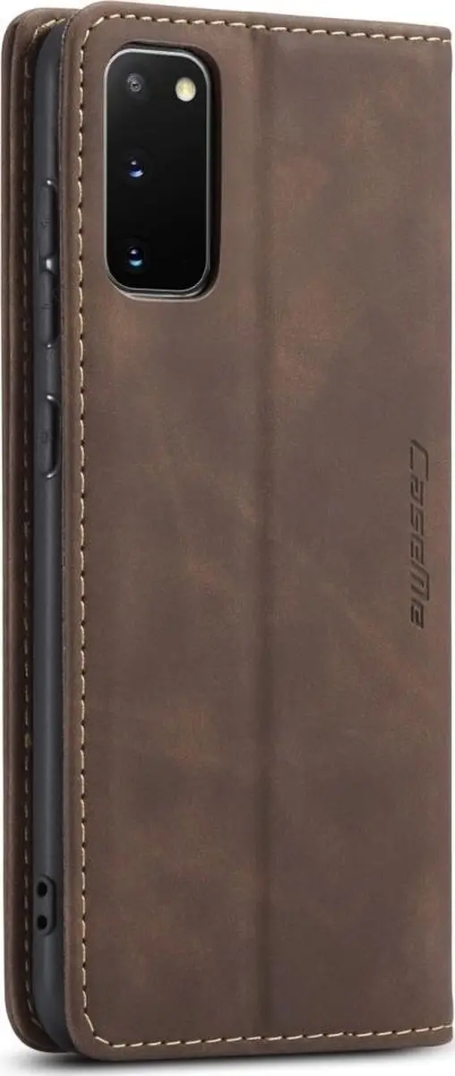 Caseme Samsung Galaxy S20 Bookcase Hoesje - Bruin - 2 Pasjes