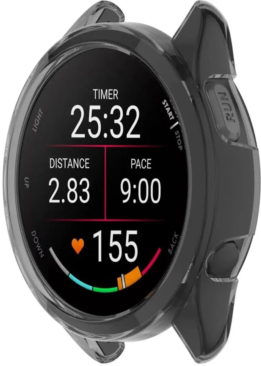 Selected Hoesje Garmin Forerunner 165 - TPU Bumper - Transparant Zwart