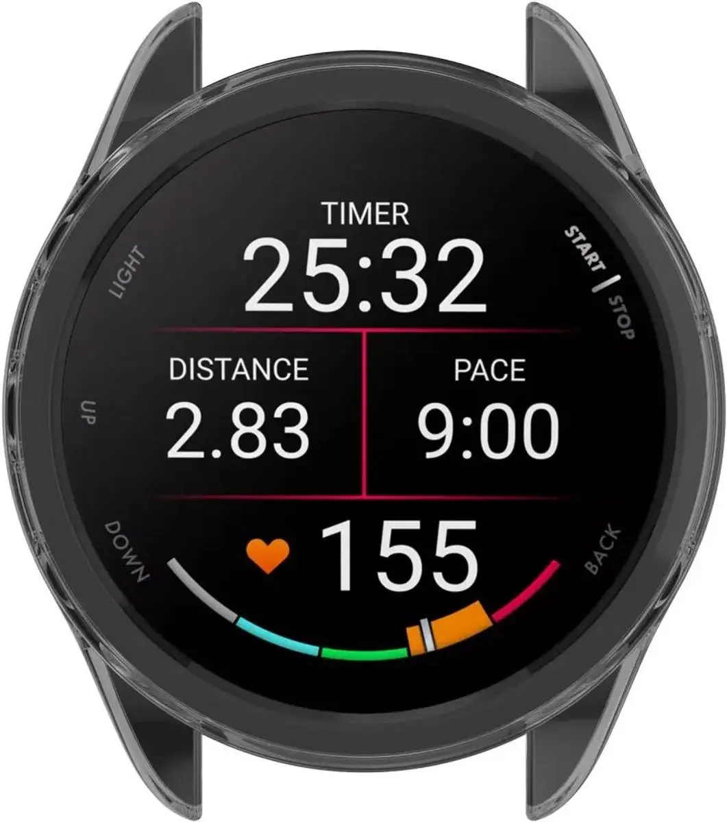 Selected Hoesje Garmin Forerunner 165 - TPU Bumper - Transparant Zwart