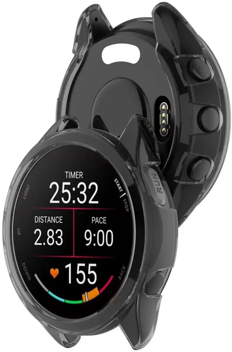 Selected Hoesje Garmin Forerunner 165 - TPU Bumper - Transparant Zwart