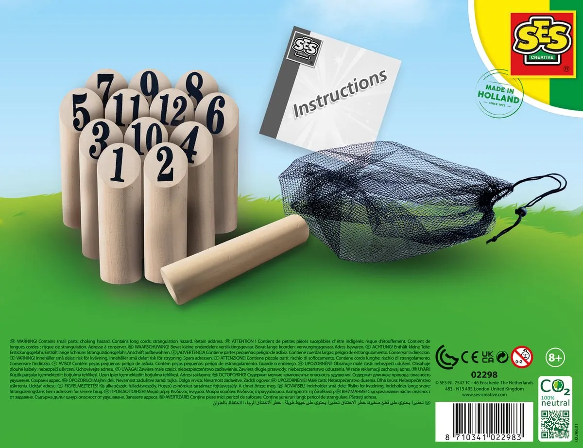 SES Creative Finntoss Fins Kegelen Original - Houten Set - afbeelding 6 van 6