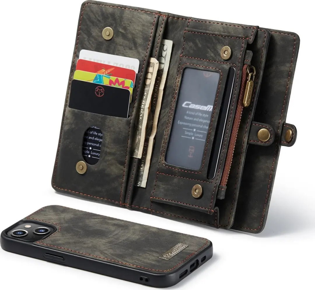 Caseme iPhone SE/5s/5 Billfold Lederen Hoes - 13 Kaartvakken - Bruin