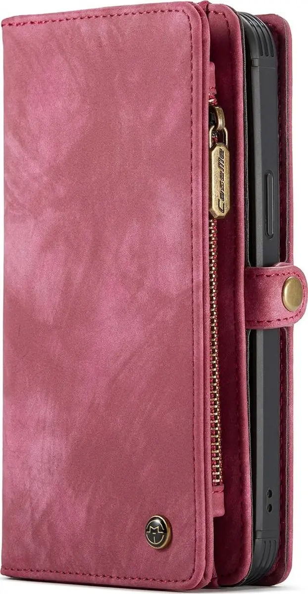 Caseme 008 Telefoonhoesje iPhone 12 - 8 Pasjes Rood