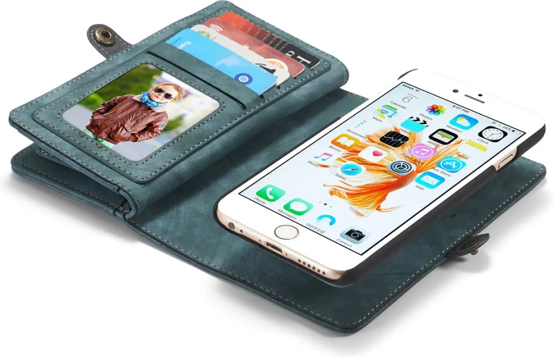 Caseme CSM-3197 Lederen Portemonnee iPhone 6/6s - Groen