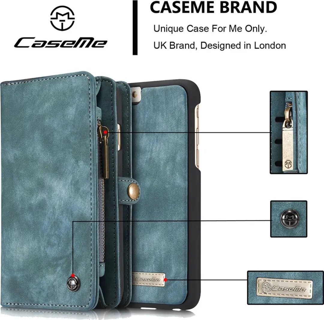 Caseme CSM-3197 Lederen Portemonnee iPhone 6/6s - Groen