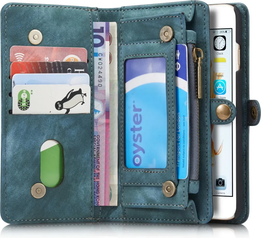 Caseme CSM-3197 Lederen Portemonnee iPhone 6/6s - Groen