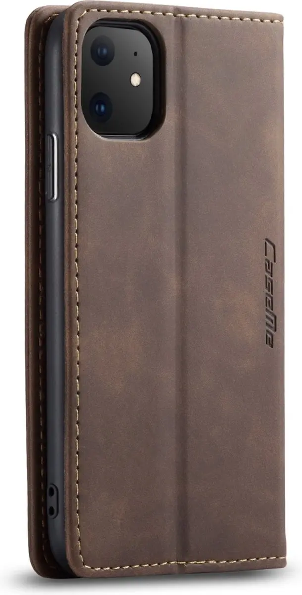 CaseMe iPhone 11 Hoesje Coffee - 2 Pasjes