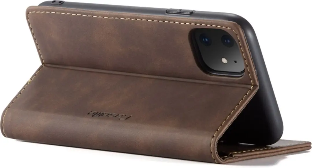 CaseMe iPhone 11 Hoesje Coffee - 2 Pasjes