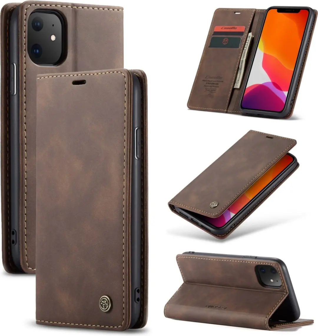 CaseMe iPhone 11 Hoesje Coffee - 2 Pasjes - afbeelding 6 van 6